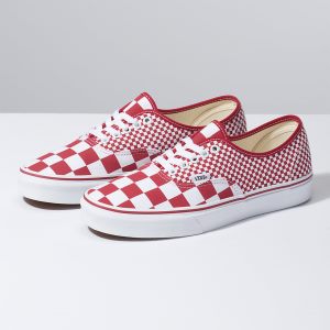 Vans Erkek Spor Ayakkabı Mix Checker Authentic Kırmızı/Beyaz | 62175-631